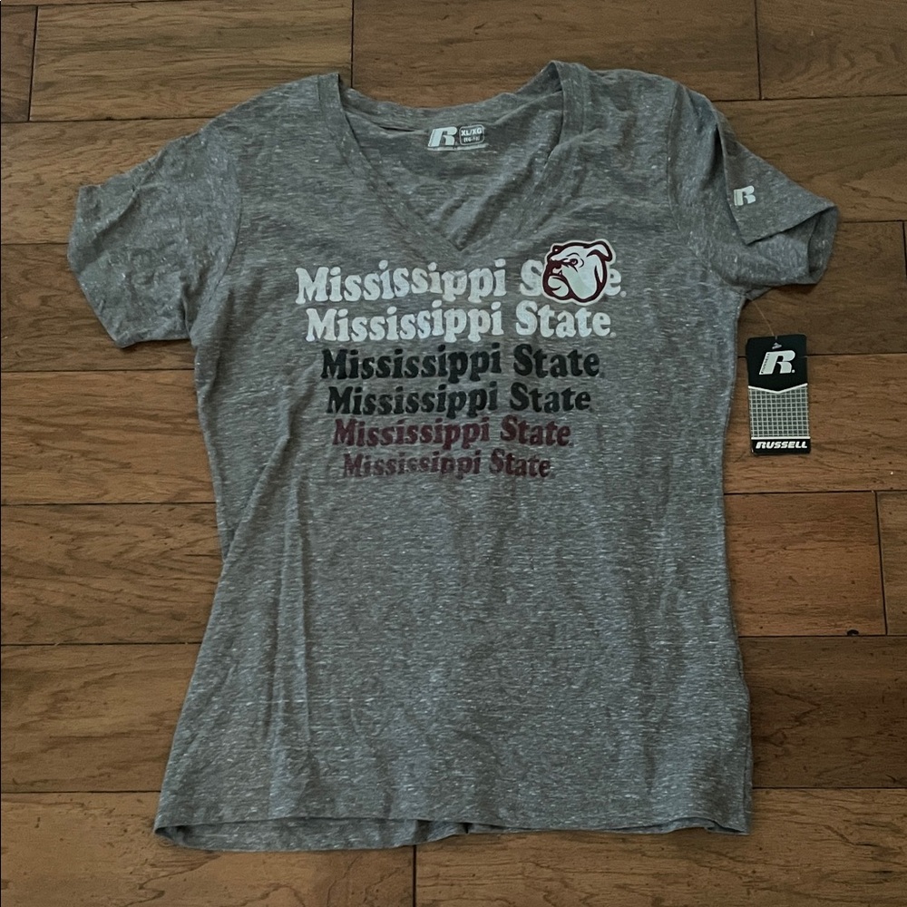 Russell Athletic Heather Gray Mississippi State Women's Tee